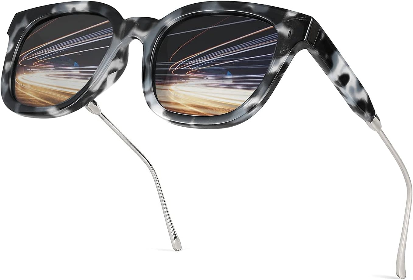 002 Grey Tortoise Frame Grey Lens / 51 Millimeters | B08KXQ77YW | FEISEDY Square Polarized Sunglasses Women Men Retro Trendy Shades UV400 Lenses B2624