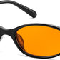Black/Orange / 54 Millimeters | B0DMN452C7 | FEISEDY Retro Oval Cat Eye Sunglasses for Women 90s Narrow Lightweight Shades Y2k Trendy Sunnies B0257