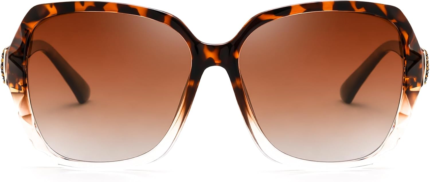 商品图片 49 | B079GT4RXH | FEISEDY Polarized Women Square Sunglasses Sparkling Composite Shiny Frame B2289