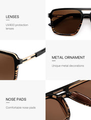 ÉÌƷͼƬ 16 | B0GLNFSYQ5 | FEISEDY Retro Aviator Polarized Square Sunglasses for Men Women B0377