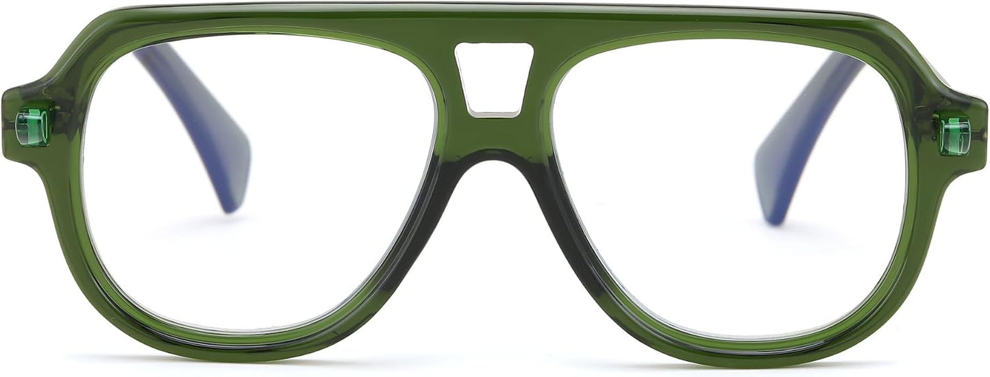 商品图片 24 | B0F32R72G4 | FEISEDY Stylish Reading Glasses for Woman Men Trendy Retro Double Bridge Readers B0287