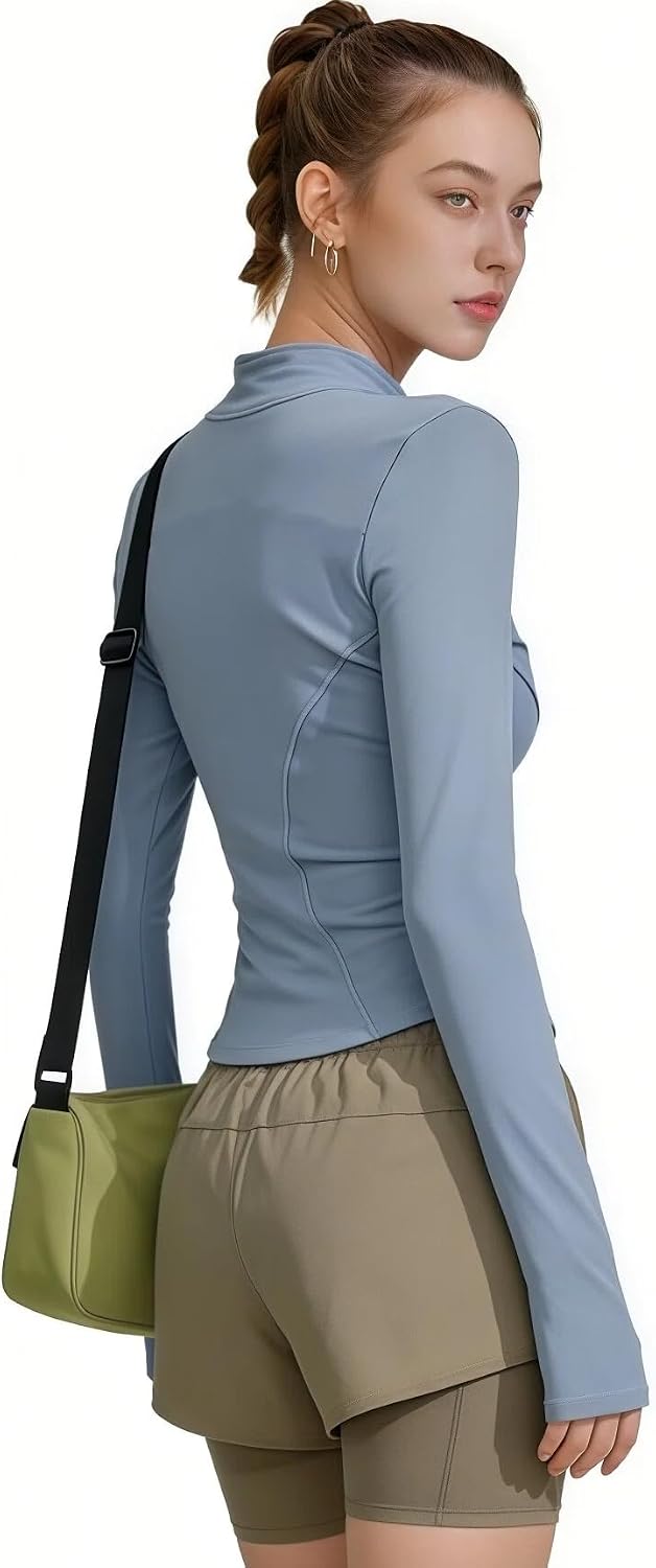 商品图片 5 | B0GFW1PJVL | Athletic Jackets For Women Zip-Up Moisture-Wicking Quick-Dry Lightweight Long Sleeve With Thumb Holes for Yoga, Gym, Running