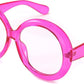 003 - Red / 62 Millimeters | B0CQ27Y1RM | FEISEDY Oversized Blue Light Blocking Glasses Women Men Retro Big Round Frame Eyewear Clear Lens Computer Glasses B2997