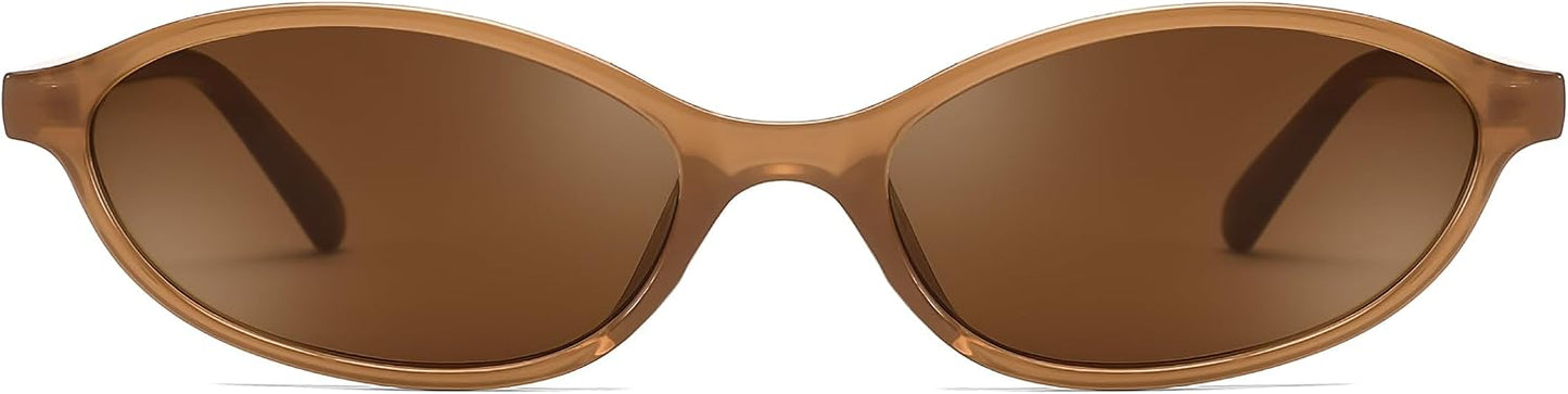 商品图片 65 | B0DMN6519L | FEISEDY Retro Oval Cat Eye Sunglasses for Women 90s Narrow Lightweight Shades Y2k Trendy Sunnies B0257