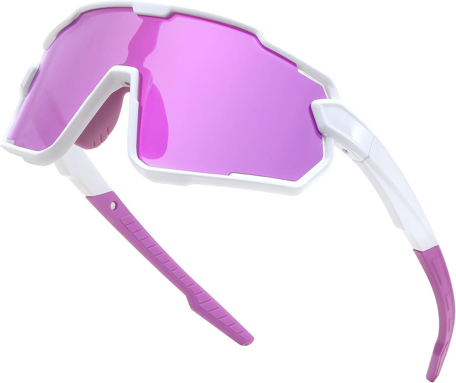 White Frame Purple Mirrored Lens / Small | B0D6XY68L9 | FEISEDY Kids Teens Baseball Polarized Sunglasses Lightweight Frame UV400 Sports Cycling Shades for Boys Girls B0190