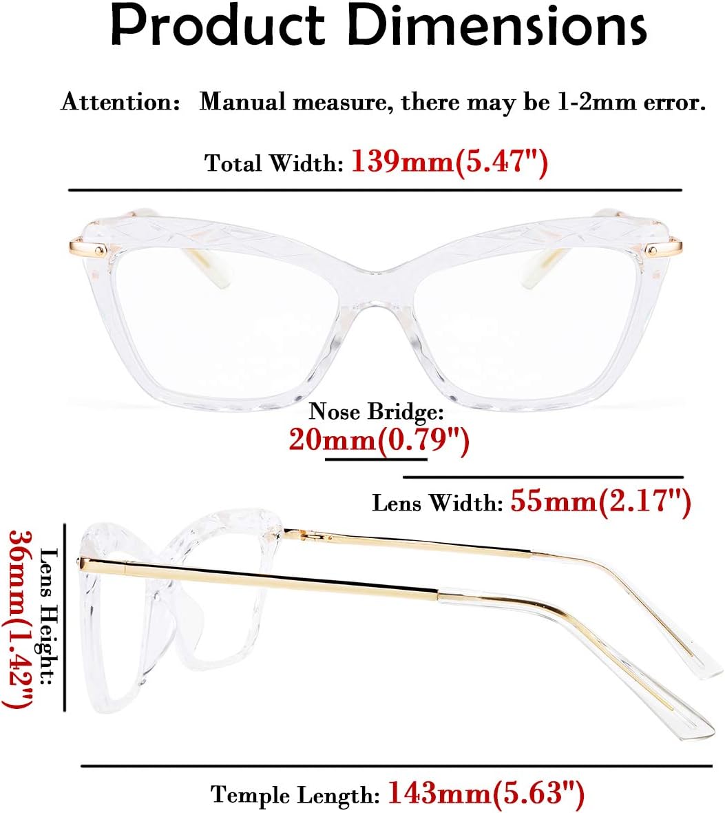 ÉÌƷͼƬ 13 | B088WVS65H | FEISEDY Crystal Cat Eye Reading Glasses Blue Light Blocking Reader Anti Eyestrain Glasses B2596 Champagne 1.75x