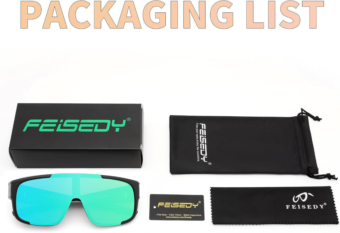 商品图片 17 | B0FY37CX2V | FEISEDY Polarized Fit Over Glasses Sunglasses for Men Women, Sports Wrap Around for Driving Cycling Fishing B0315