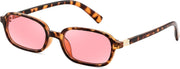 Tortoise/Pink / 53 Millimeters | B0DWZV1B7Y | FEISEDY Retro Rectangular Sunglasses for Women Men 90s Small Vintage Fashion Square Sunnies B0282
