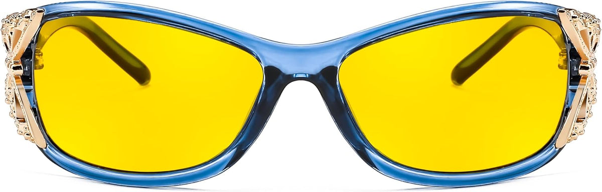 ÉÌƷͼƬ 33 | B081YY5RM3 | FEISEDY Classic Womens Night Glasses Driving Anti Glare Wrap Around Yellow Sunglasses B2548