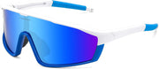 White Blue Frame Blue Mirrored Lens / Small | B0DFLVSVMG | FEISEDY Kids Teens Baseball Polarized Sunglasses Lightweight TR90 Frame UV400 Sports Cycling Shades for Boys Girls B0186