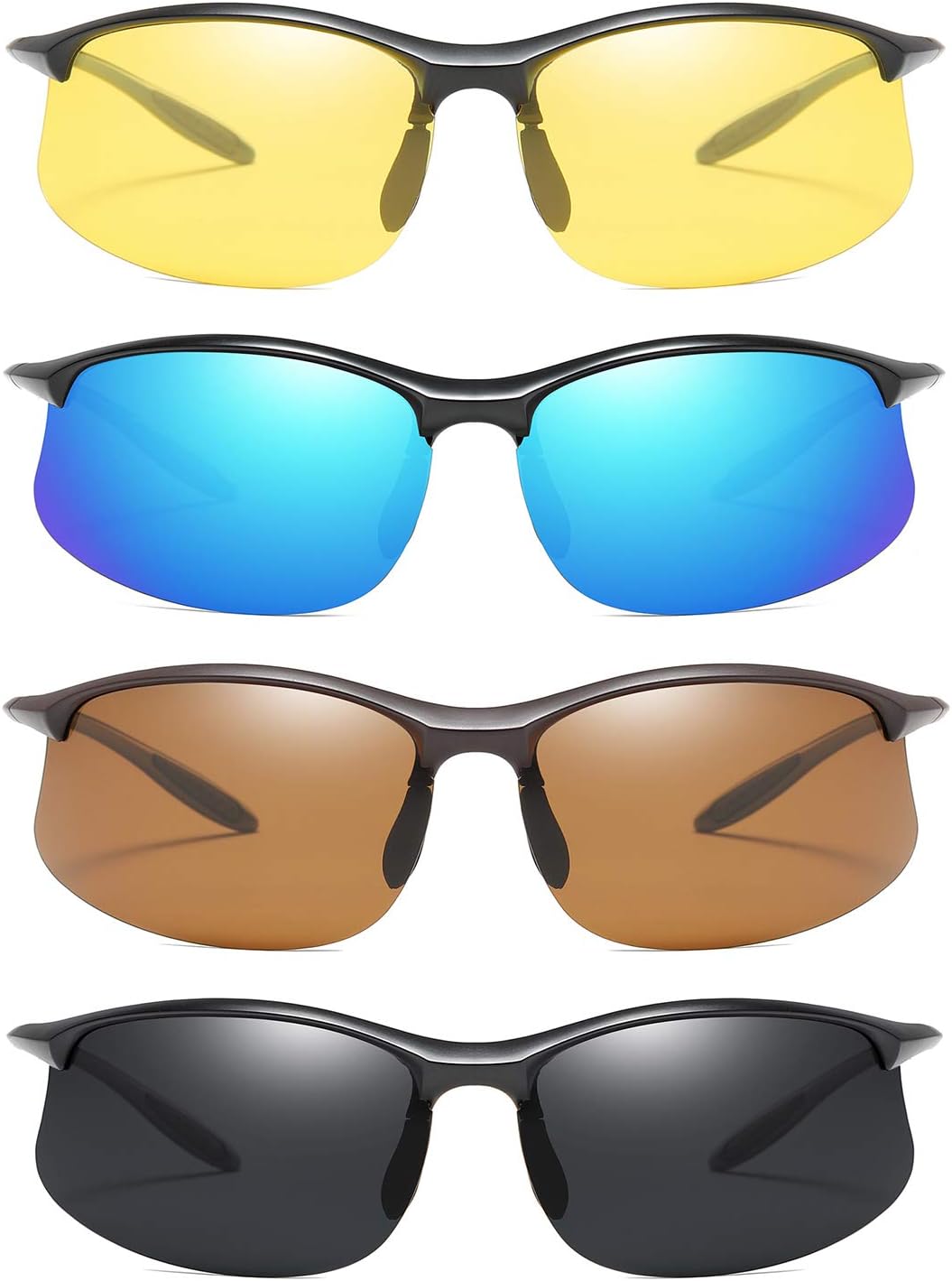 商品图片 3 | B07PY2PMLK | FEISEDY Polarized Sports Sunglasses Men Outdoor Running Riding TR Frame Sunglasses B2484