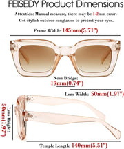 ÉÌƷͼƬ 70 | B07MNGNLNT | FEISEDY Classic Women Sunglasses Fashion Thick Square Sun Glasses B2471
