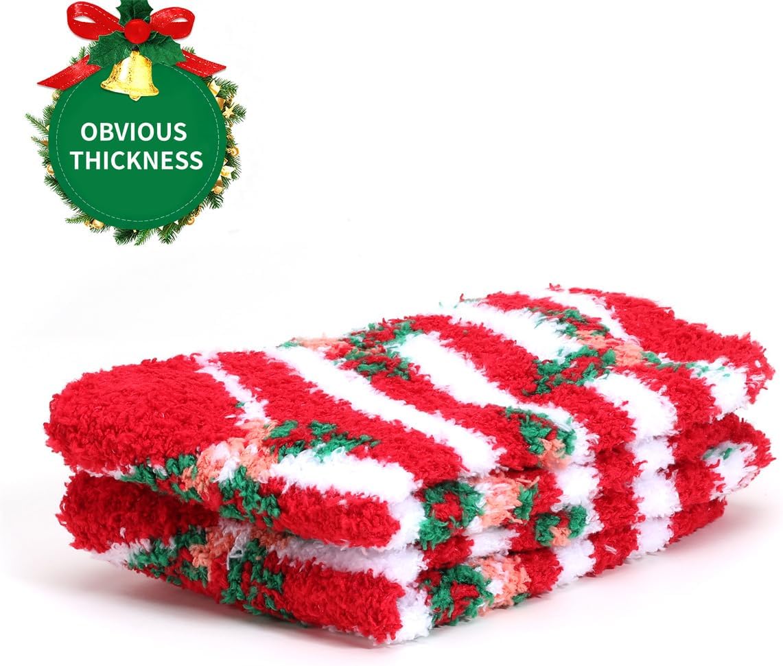 商品图片 4 | B0FQJHHPTV | Christmas Socks for Women - Holiday Socks Cozy Fleece Winter Socks Super Thick Warm Mid-Crew (Size 5.5-10) Fun Festive Style
