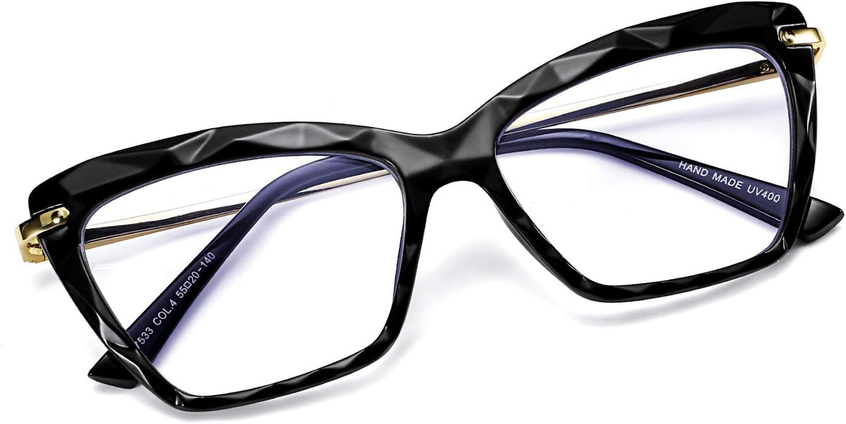 Black / 55 Millimeters | B07S9JPPPF | FEISEDY Crystal Cat Eye Glasses Frame Blue Light Blocking Computer Eyewear B2500
