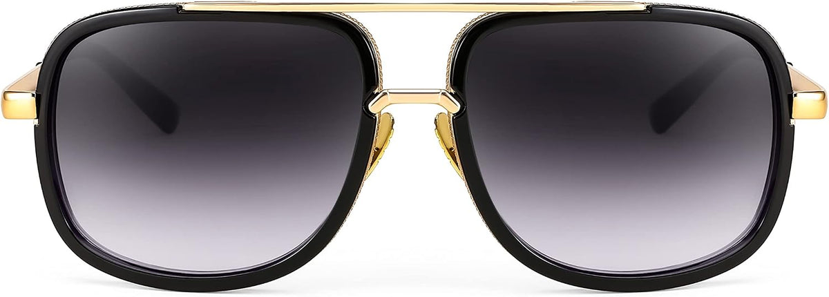 ÉÌƷͼƬ 4 | B0B681YMF5 | FEISEDY Retro Trendy Aviator Sunglasses Women Men Classic Vintage Square Sunglasses 70s Large Metal Shades B2321