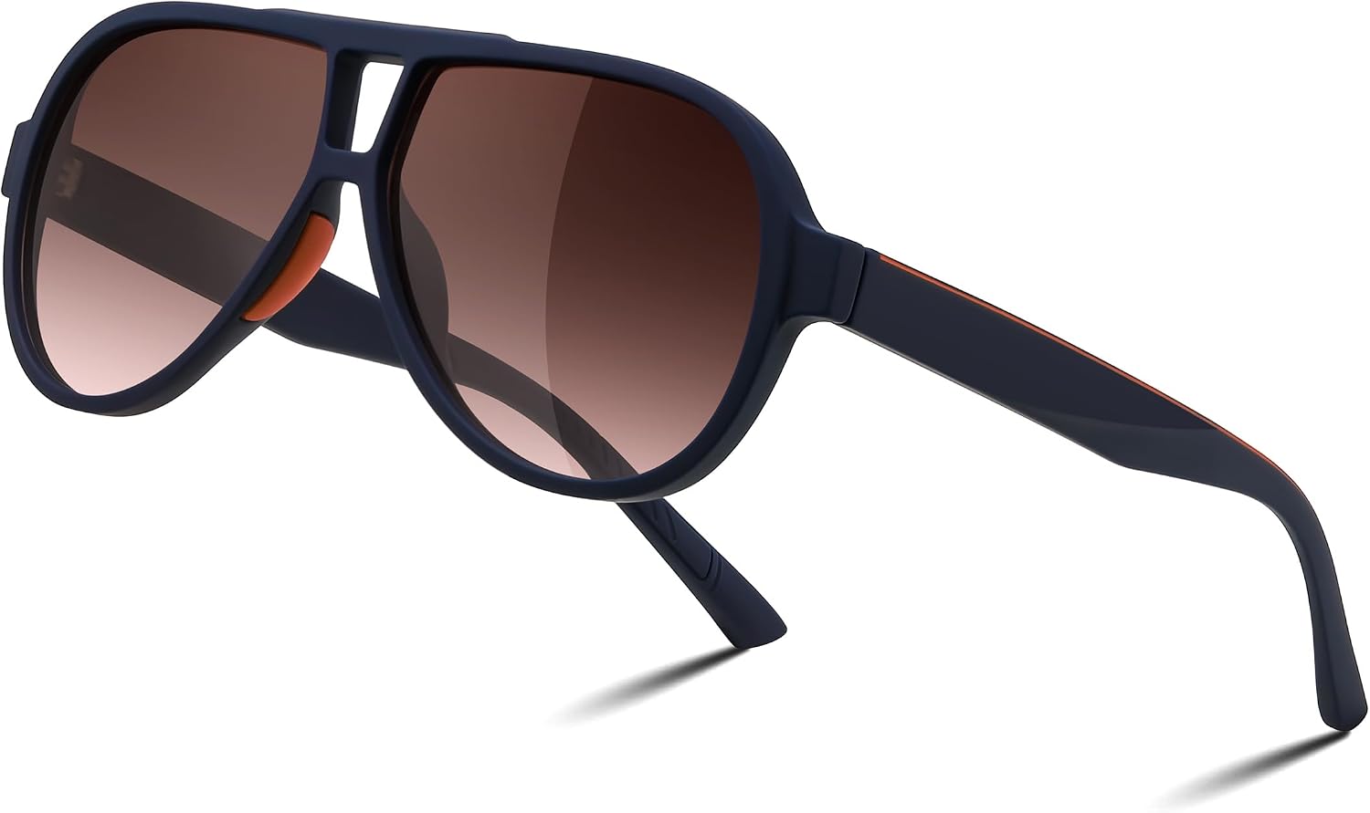 Not Polarized Blue Frame & Tea Lens / 58 Millimeters | B0D41YXHSN | FEISEDY Polarized Sunglasses, TAC HD Lens, TR-90 Frame Lightweight, Retro Sunglasses for Women Men UV400 Protection B0171