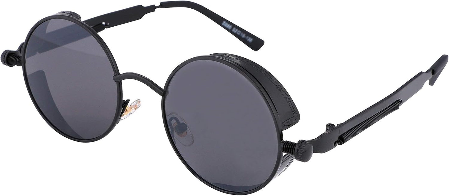Black/Grey / 1.9 Inches | B06XXLWL7F | FEISEDY Retro Gothic Steampunk Sunglasses For Men Women