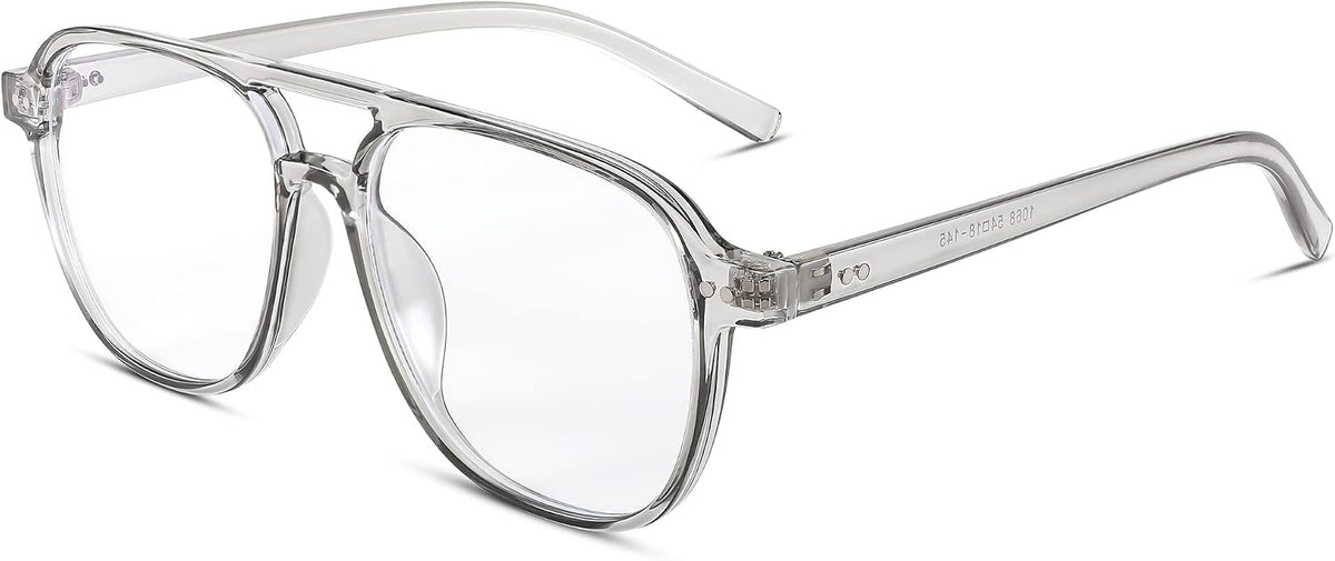 Grey / 54 Millimeters | B0BYD175PK | FEISEDY Lightweight Pilot Glasses Frame Blue Light Blocking Glasses Women Men Oversized Square Computer Glasses B2387