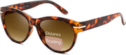 Tortoise / Cat Eye / 2.5 x | B0HDS4VS4B | FEISEDY Bifocal Sunglasses Reader Women Stylish Cat Eye Sun Readers B0392