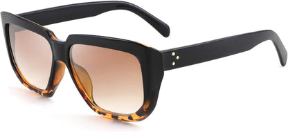 Black-leopard / 56 Millimeters | B08PD6ZLPK | FEISEDY Women Retro Square Sunglasses Trendy Shield Flat Top Shades B2717