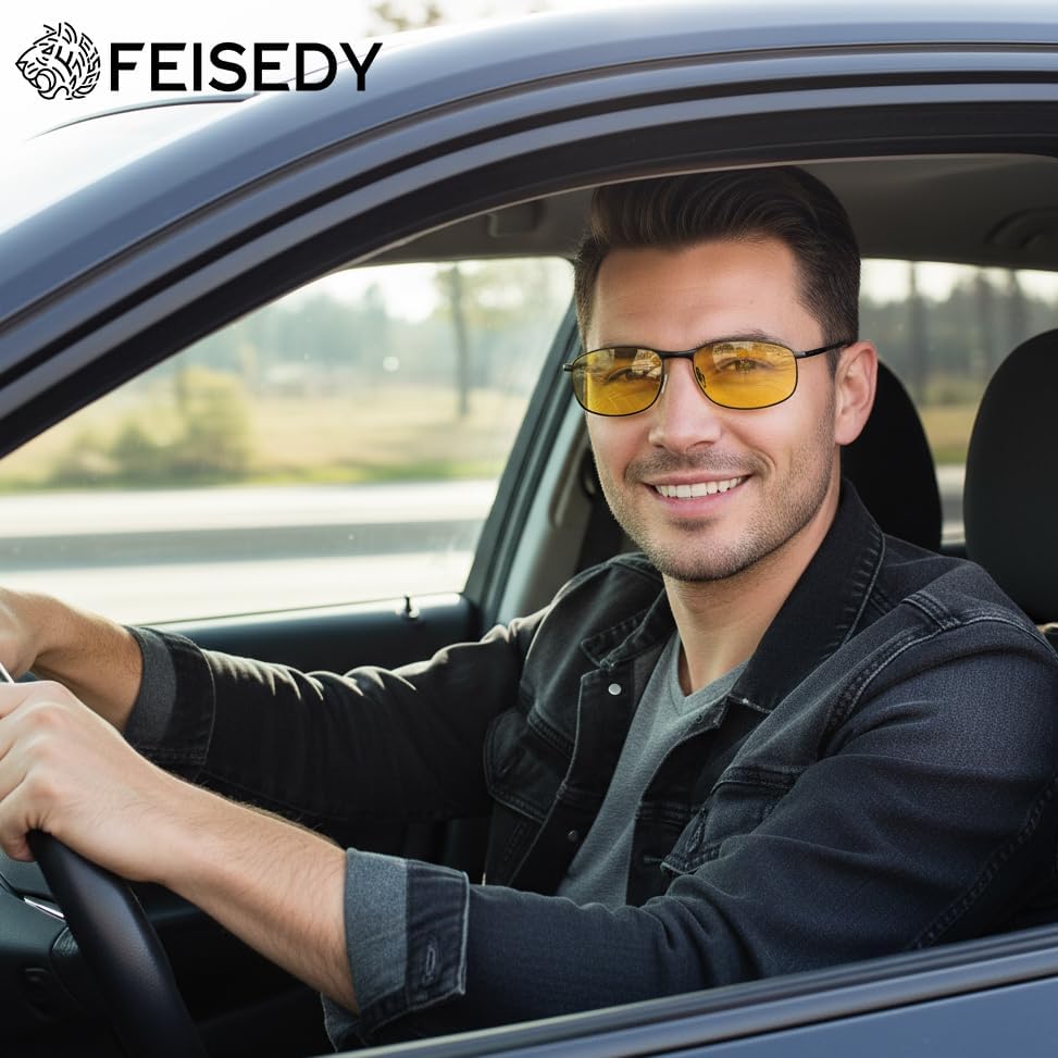 商品图片 50 | B07GSRV2H5 | FEISEDY Rectangle Polarized Square Sunglasses for Men Women B2444