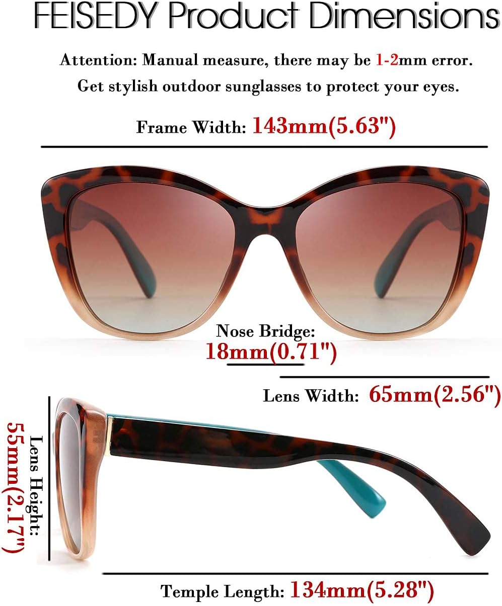 ÉÌƷͼƬ 86 | B07M9V125F | FEISEDY Polarized Vintage Sunglasses American Womens Square Jackie O Cat Eye Sunglasses B2451