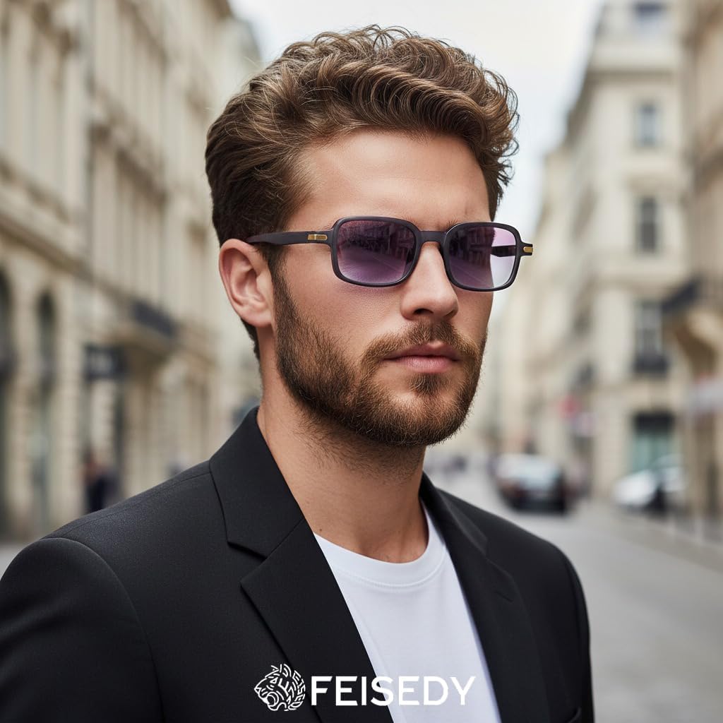 ÉÌƷͼƬ 24 | B0H1B921MS | FEISEDY Trendy Rectangle Sunglasses Womens Mens Narrow Square Shades B0449