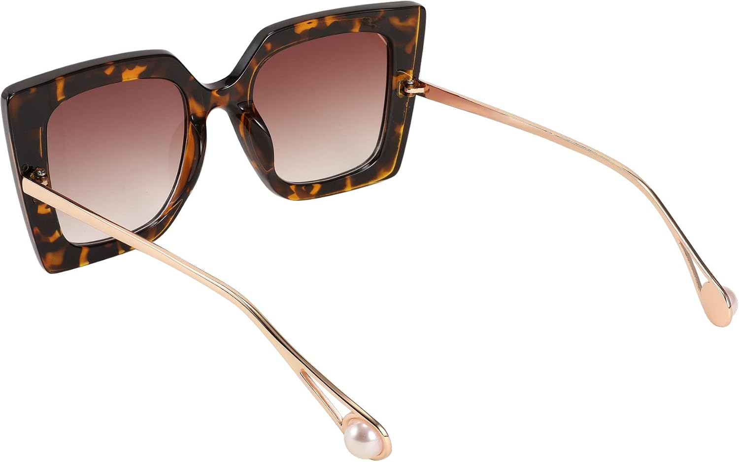 商品图片 75 | B08HVPGJW5 | FEISEDY Sunglasses Womens Trendy, Oversized Square Shades, Pearl Inlay Cat Eye Frame UV400 Protection B2625
