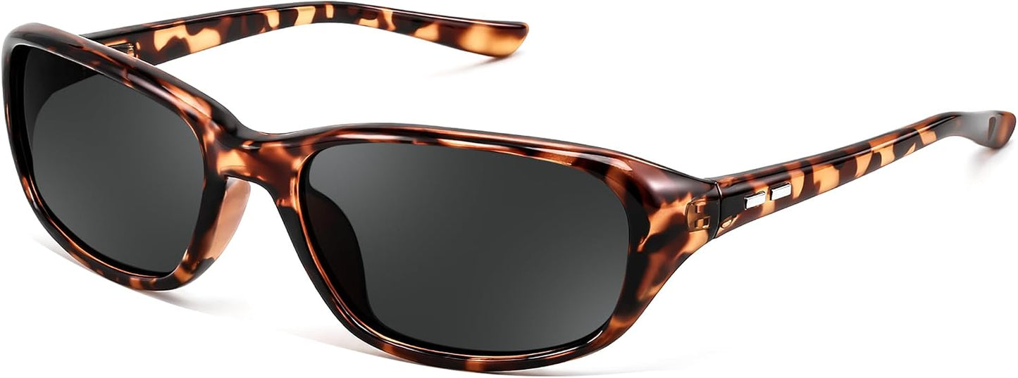 Leopard/Grey / 58 Millimeters | B0GLGLY4F5 | FEISEDY Y2K Bug Eye Cat Eye Oval Sunglasses for Women Men B0407 | Ultra-lightweight, UV400 protection, Versatile & Chic, Petite faces