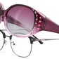 Gradual Purple/Gradual Purple / 61 Millimeters | B0GRVF6QKX | FEISEDY Women's Polarized Wrap-Around Fit Over Sunglasses with Rhinestones, Anti-Glare Driving Sun Glasses B0362