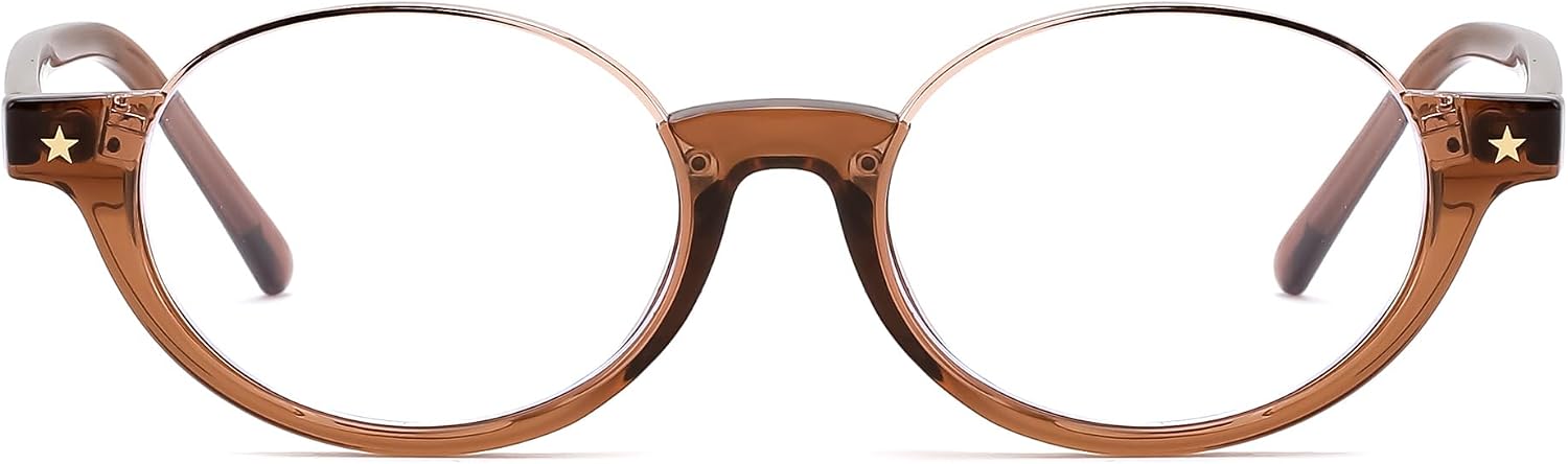 商品图片 6 | B0GS9JVKV9 | FEISEDY Trendy Oval Blue Light Glasses for Women Fake Nerd Eyewear Frame Anti Glare B1380