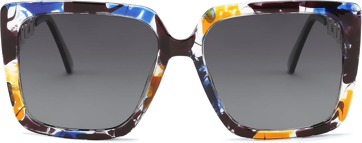 商品图片 52 | B08HVPGJW5 | FEISEDY Sunglasses Womens Trendy, Oversized Square Shades, Pearl Inlay Cat Eye Frame UV400 Protection B2625