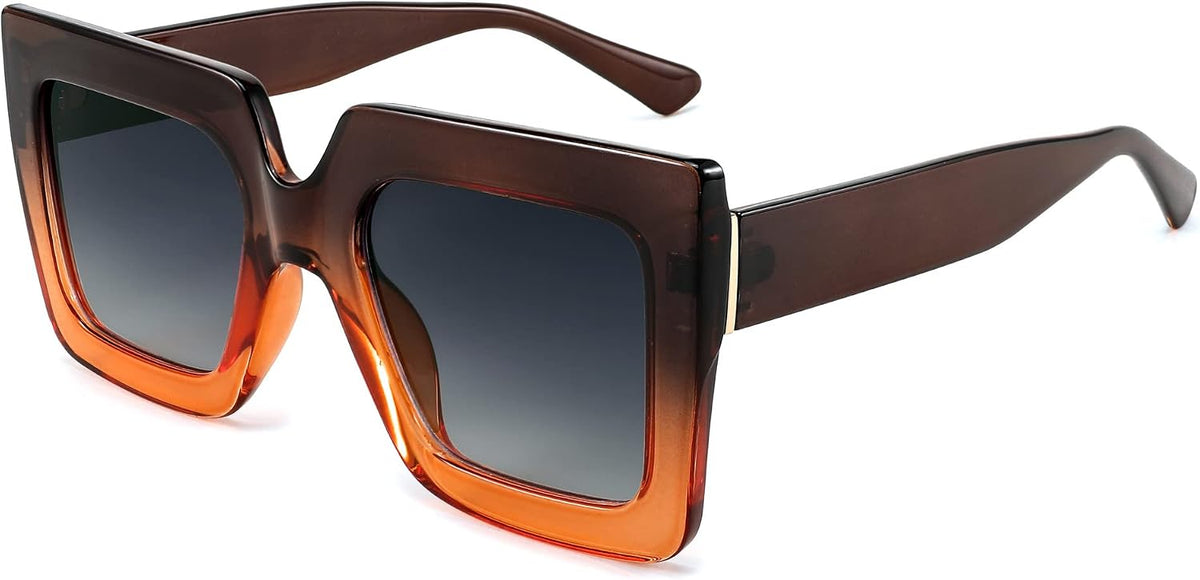 Brown / 50 Millimeters | B0BZRP7RYV | FEISEDY Oversized Square Sunglasses for Women Fashion Shades Luxury Big Sun Glasses UV400 Protection B2380