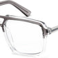 004 Transparent Gray-transparent Frame / 53 Millimeters | B0D9NH5NH7 | FEISEDY Retro Aviator Square Blue Light Glasses for Men Women B0209