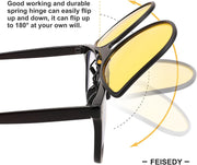 ÉÌƷͼƬ 10 | B093SYK6Y9 | FEISEDY Cat Eye Polarized Clip-On Sunglasses Men Women over Glasses Driving Outdoor B2764