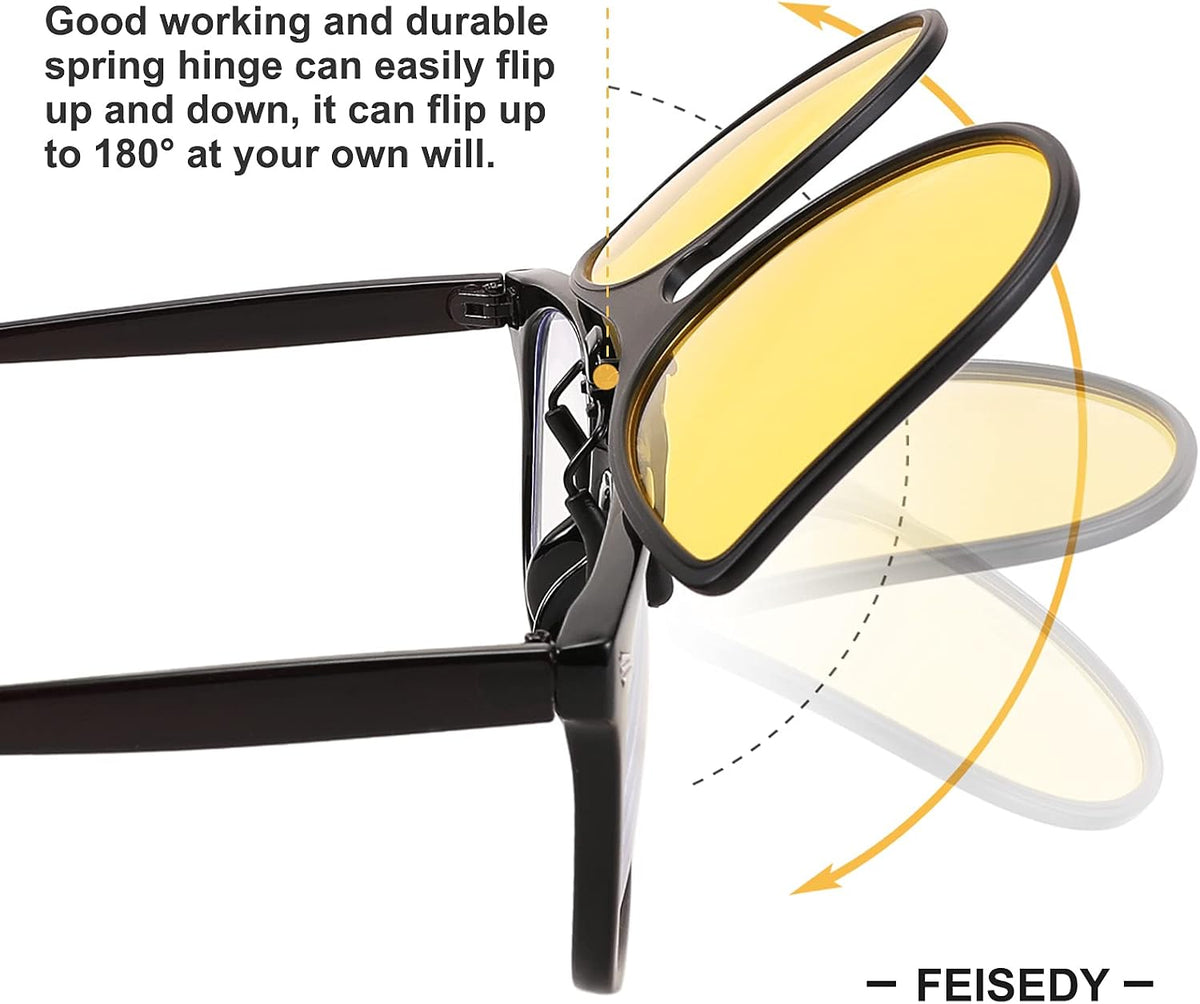 ÉÌƷͼƬ 10 | B093SYK6Y9 | FEISEDY Cat Eye Polarized Clip-On Sunglasses Men Women over Glasses Driving Outdoor B2764