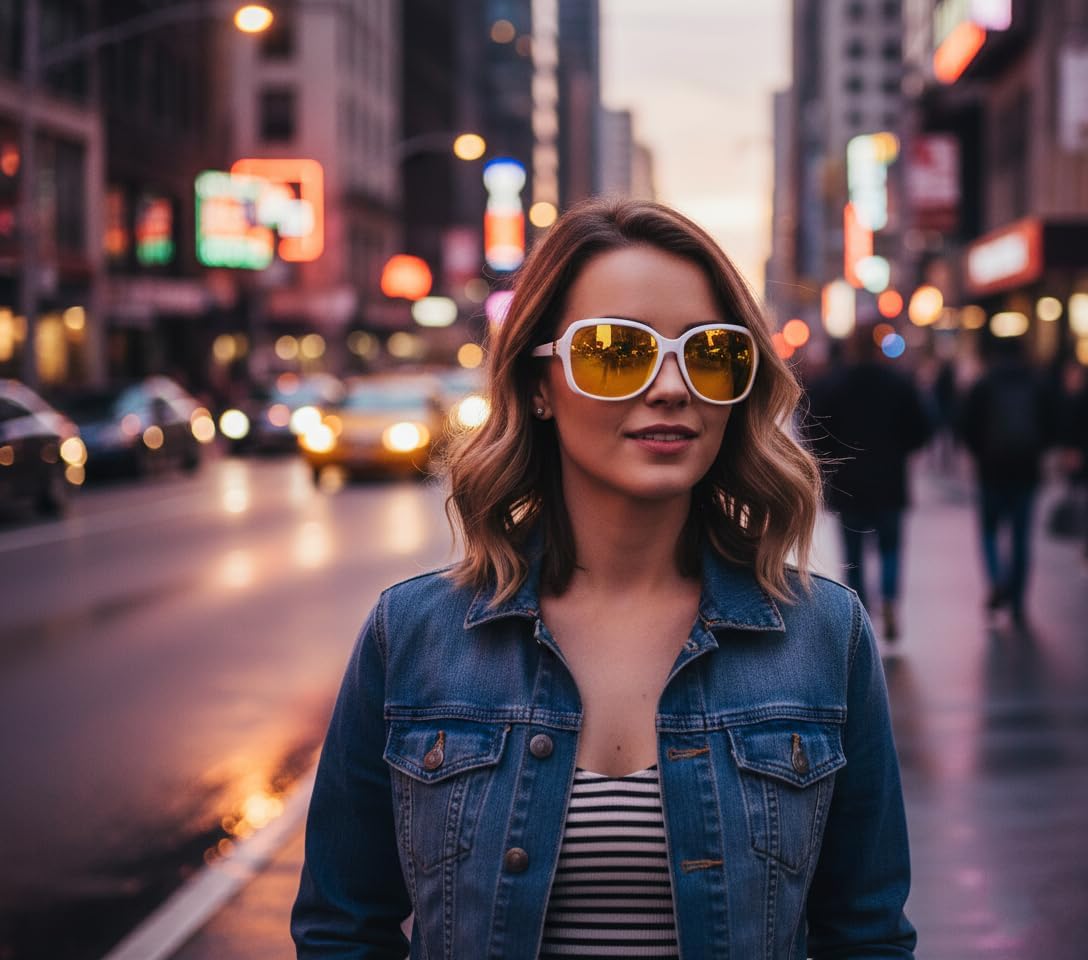 商品图片 23 | B081YY5RM3 | FEISEDY Classic Womens Night Glasses Driving Anti Glare Wrap Around Yellow Sunglasses B2548
