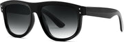 Black/Gray / 54 Millimeters | B0D8JBCVV9 | FEISEDY Square Sunglasses for Women Men Unisex Curved Style Shades Designer Sun Glasses B0214