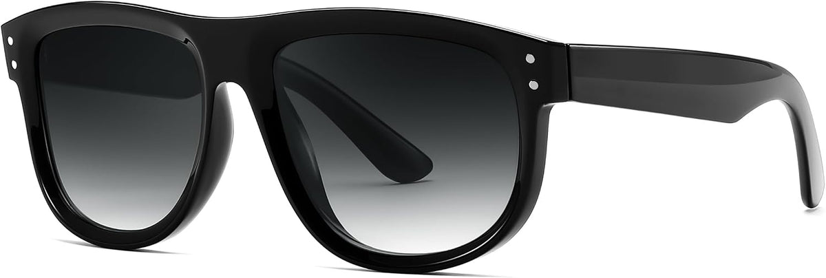 Black/Gray / 54 Millimeters | B0D8JBCVV9 | FEISEDY Square Sunglasses for Women Men Unisex Curved Style Shades Designer Sun Glasses B0214