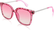 002 Rose Red Leopard | Gradient Purple Lens / 63 Millimeters | B0BB2B7B1W | FEISEDY Sunglasses Womens, Oversized Retro Square Polarized Sunglasses, Trendy Shades UV400 B2901