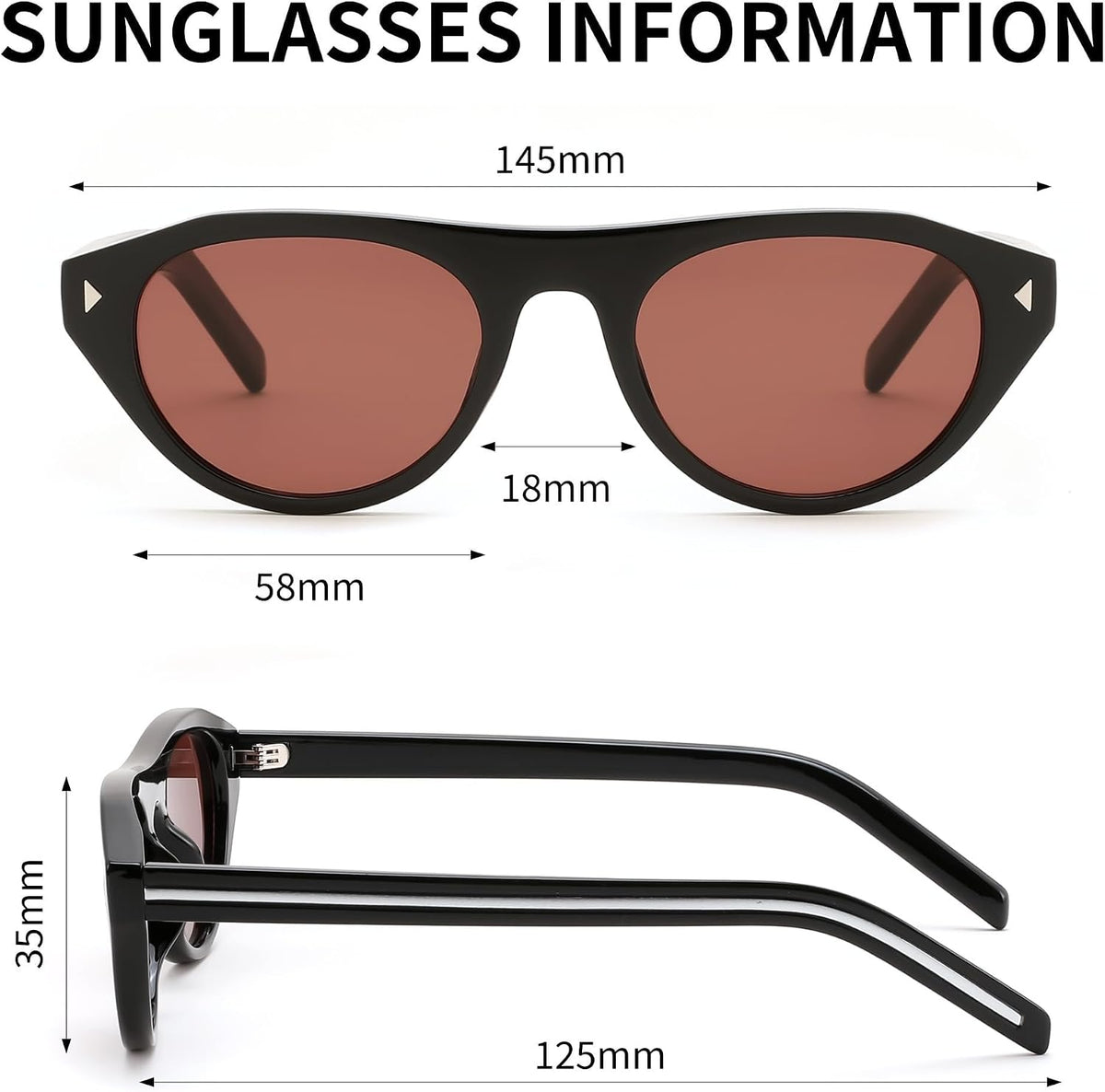 ÉÌƷͼƬ 33 | B0GSYML7HF | FEISEDY Retro Oval Cat Eye Sunglasses for Women Men B0411