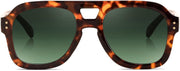 Brown Tortoise Frame & Gradient Dark Green Lens / 53 Millimeters | B0D546QRZR | FEISEDY Aviator Sunglasses For Women Men Square Chunky Trendy Eyewear B2846