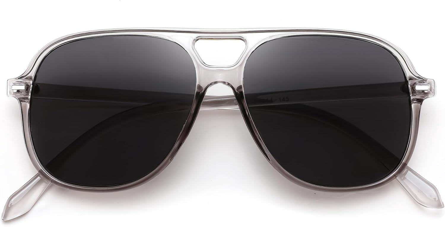 商品图片 25 | B0H1WCGC42 | FEISEDY Retro Square Aviator Sunglasses Women Men Double Bridge B0443