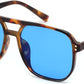 023 Leopard Frame/Blue Lens / 57 Millimeters | B0F7L8811V | FEISEDY Retro Square Aviator Sunglasses Women Men 70s Vintage Trendy Plastic Frame Sun Glasses B2835