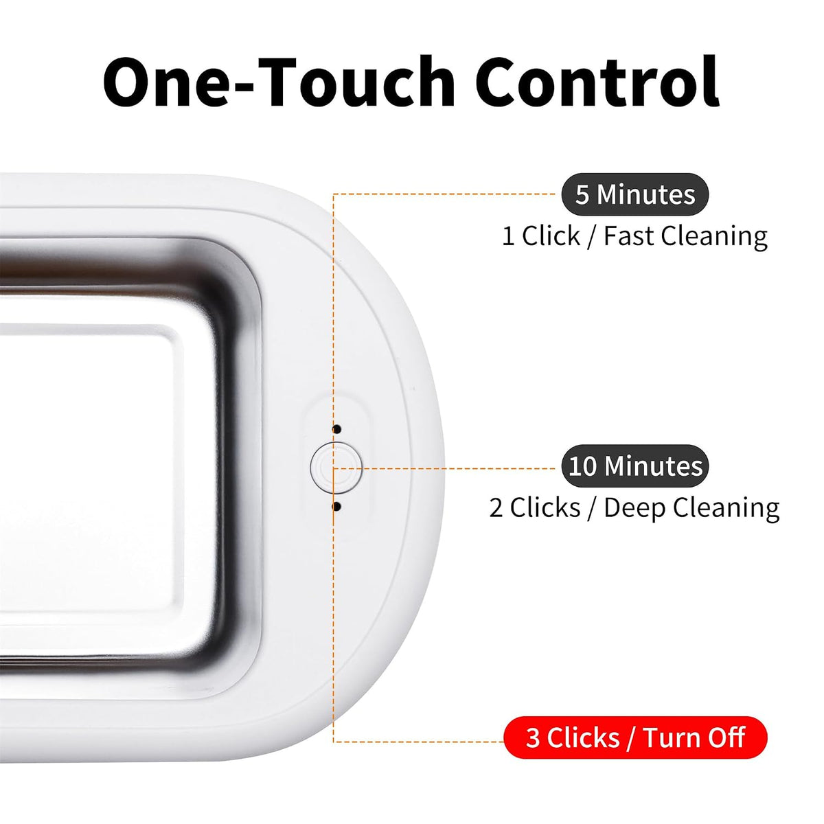商品图片 4 | B0CRKS8WBB | Ultrasonic Jewelry Cleaner Machine 22OZ Glasses Cleaner, Household 48Khz Sonic Cleaner with 2 Timer Modes, for Glasses, Rings, Watch, Jewelry, Silver