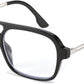Black / 2.0 x | B0C65BTC4R | FEISEDY Retro Square Blue Light Blocking Reading Glasses for Women Men 70s Flat Aviator Glasses Anti-Fatigue Reader B2993