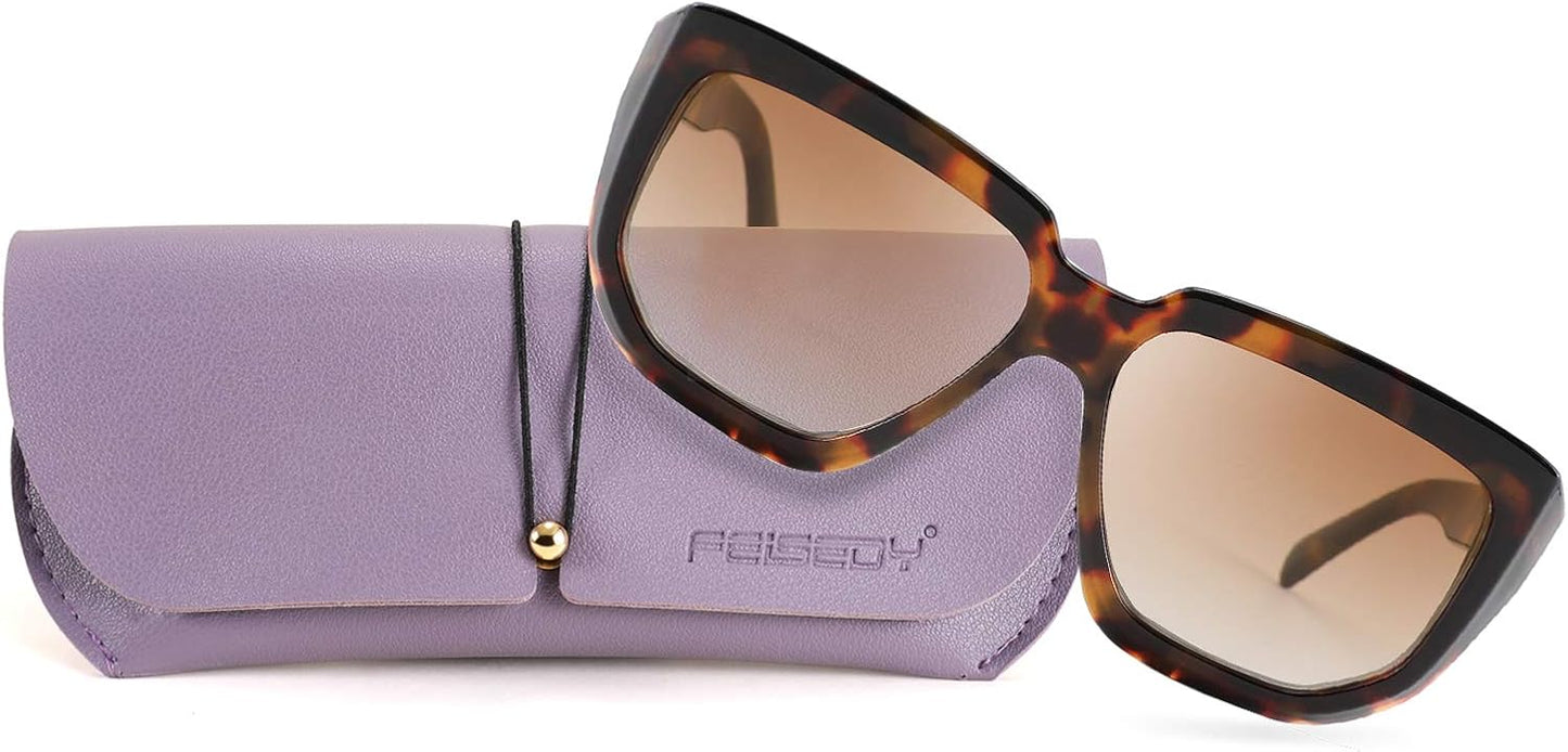 商品图片 21 | B08PD9KPH8 | FEISEDY Women Retro Square Sunglasses Trendy Shield Flat Top Shades B2717