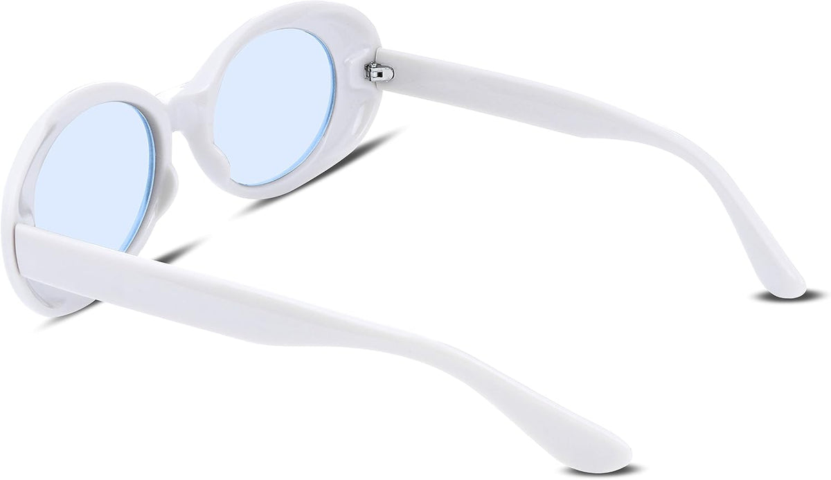 ÉÌƷͼƬ 87 | B074H8KFSZ | FEISEDY Sunglasses White Oval Clout Goggles for Women Men Retro Round Trendy Rimmed Clueless Costume Frame B2253