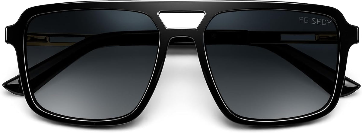 ÉÌƷͼƬ 3 | B0GLNFSYQ5 | FEISEDY Retro Aviator Polarized Square Sunglasses for Men Women B0377