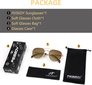 ÉÌƷͼƬ 15 | B0B38ZHMJL | FEISEDY Sunglasses Aviator Men Women 70s Sun Glasses Square Frame UV400 Protection B2953